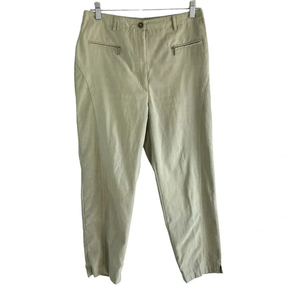JAMIE SADOCK Sage Green Polyester Golf Pants Size 8 - Picture 1 of 11